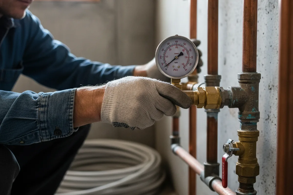 Pressure testing a repaired line during Water Line Repair in Hyannis
